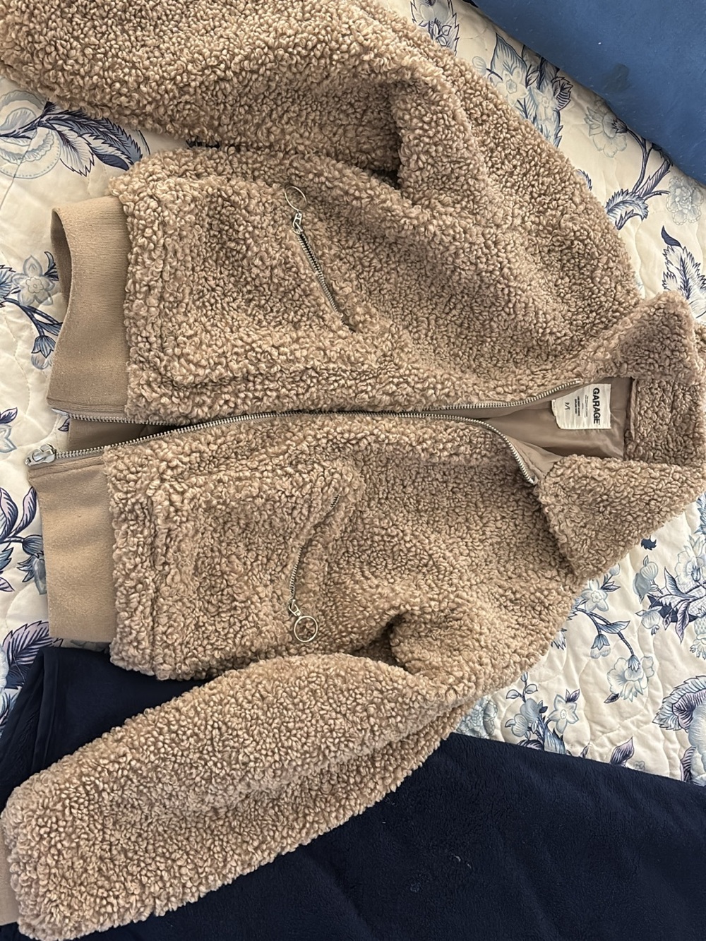 Garage Plush Taupe Teddy Zip Jacket